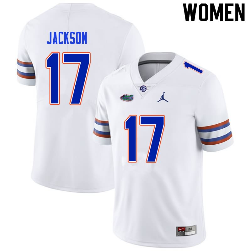 NCAA Florida Gators Kahleil Jackson Women's #17 Nike White Stitched Authentic College Football Jersey WID2864OD